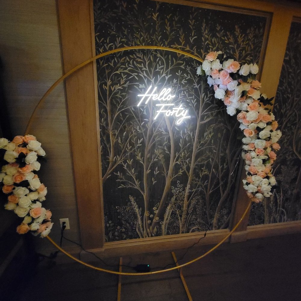Hello Forty Neon Sign